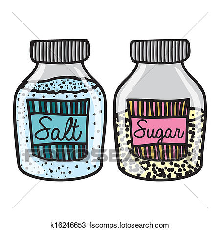 450x470 Clipart Of Salt And Sugar Drawing K16246653