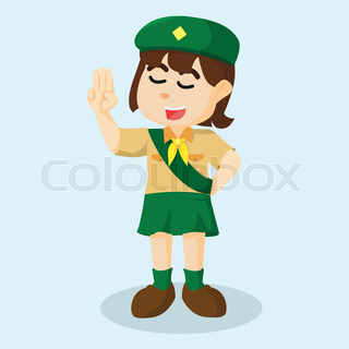 320x320 Young Happy Boy Scout Girl Gives A Salute Stock Vector Colourbox