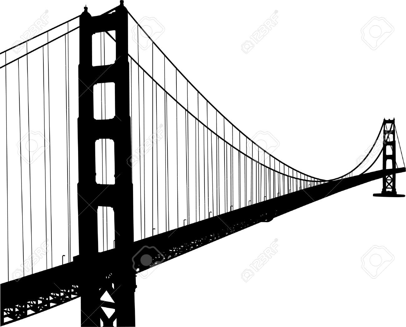 1300x1050 Golden Gate Clipart Black And White