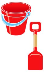 143x235 Bucket And Spade With Sand Vector Icon Premium Clipart