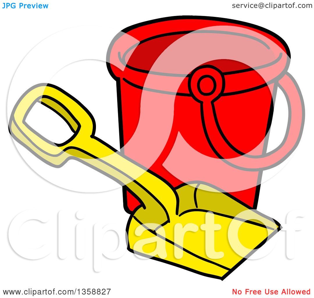 1080x1024 Clipart Of A Cartoon Beach Bucket And Shovel Toy