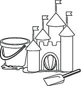 161x170 Clipart Of Sand Castle Sketch K10380731