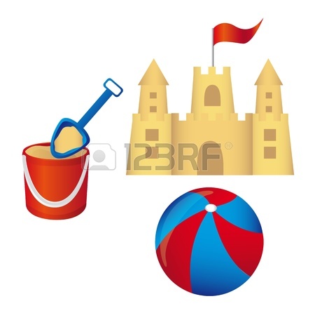 450x446 Sandcastle On The Beach Cartoon Illustration Royalty Free Cliparts