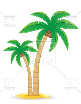 311x400 Palm Tree On The Sand Royalty Free Vector Clip Art Image