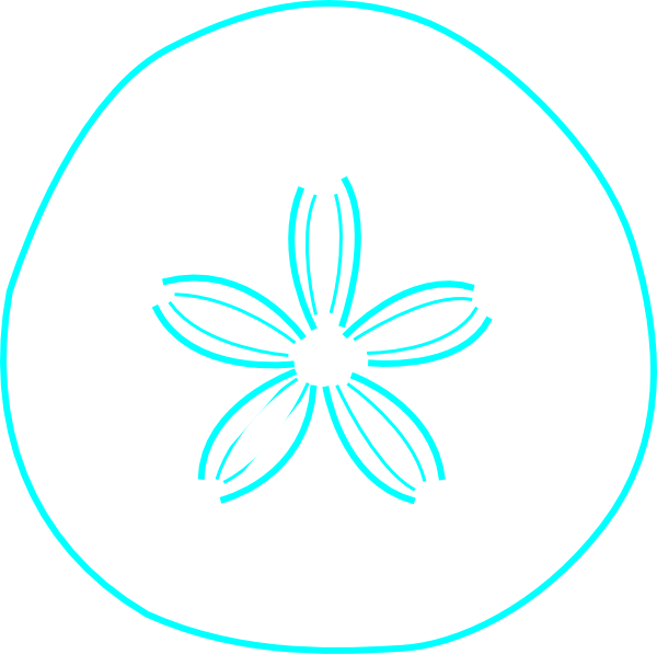 600x597 Sand Dollar Teal Clip Art