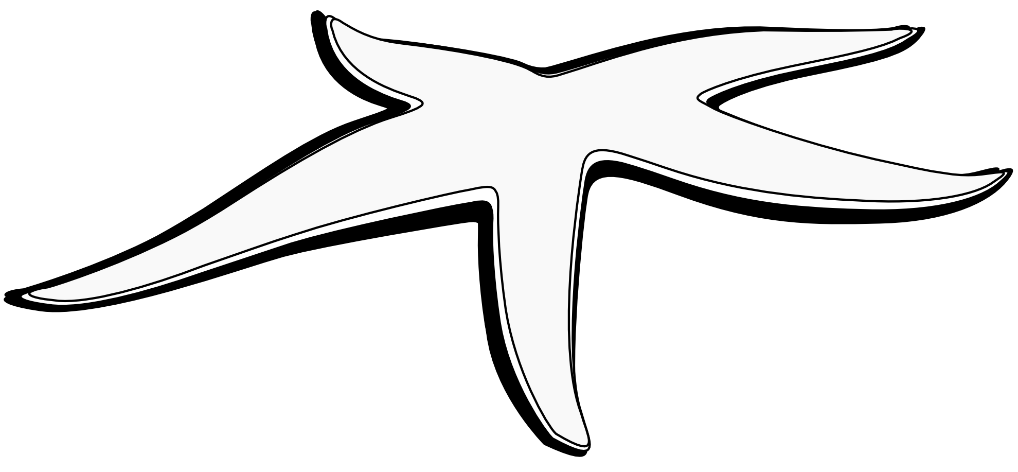 1979x917 Starfish Clipart Line Drawing