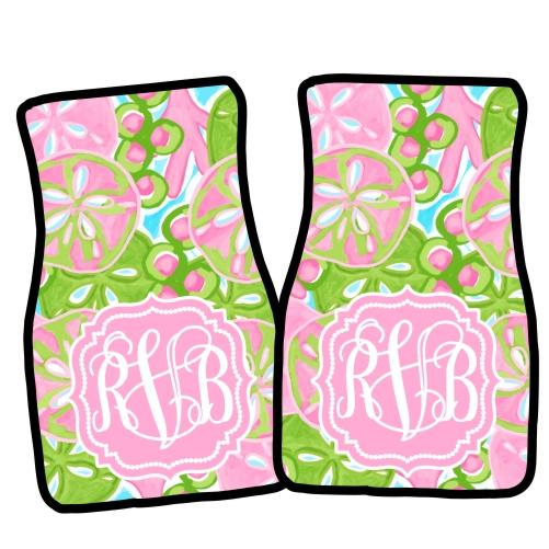 501x501 Monogrammed Car Mat Set Sand Dollars Monogramjunkie