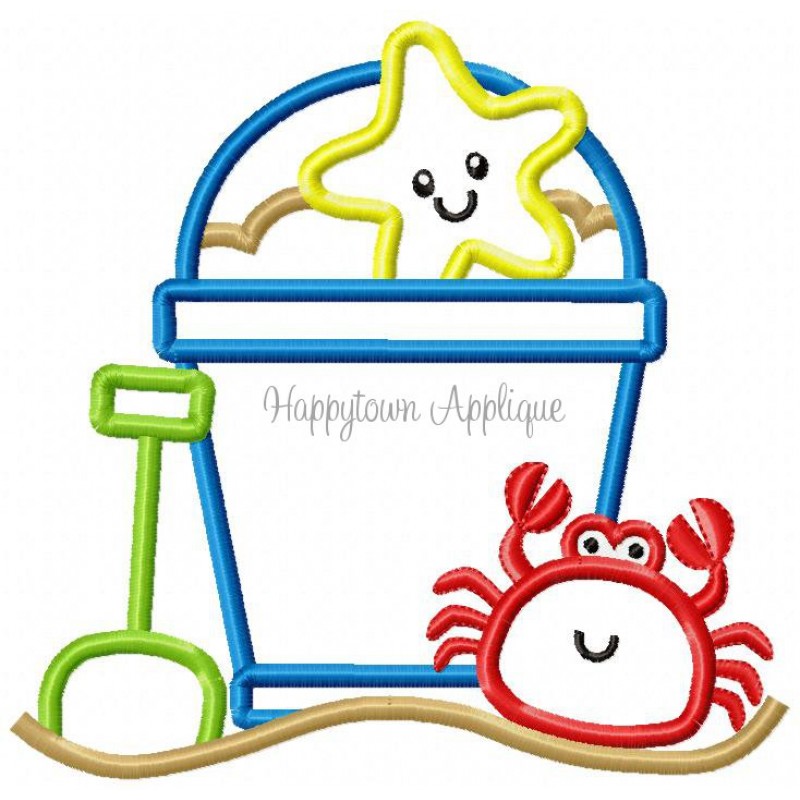 800x800 Sand Pail Applique Design