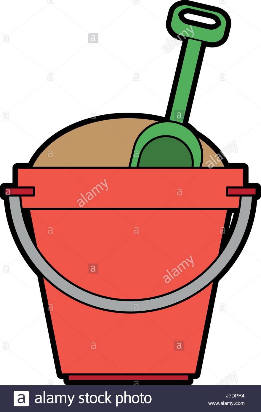 881x1390 Toy Bucket With Sand And Shovel Icon Image Stock Vector Art