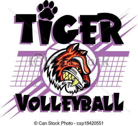 450x414 Tiger Volleyball Clipart