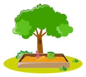 300x269 Sand Castle In Sandbox Illustration Royalty Free Stock Image