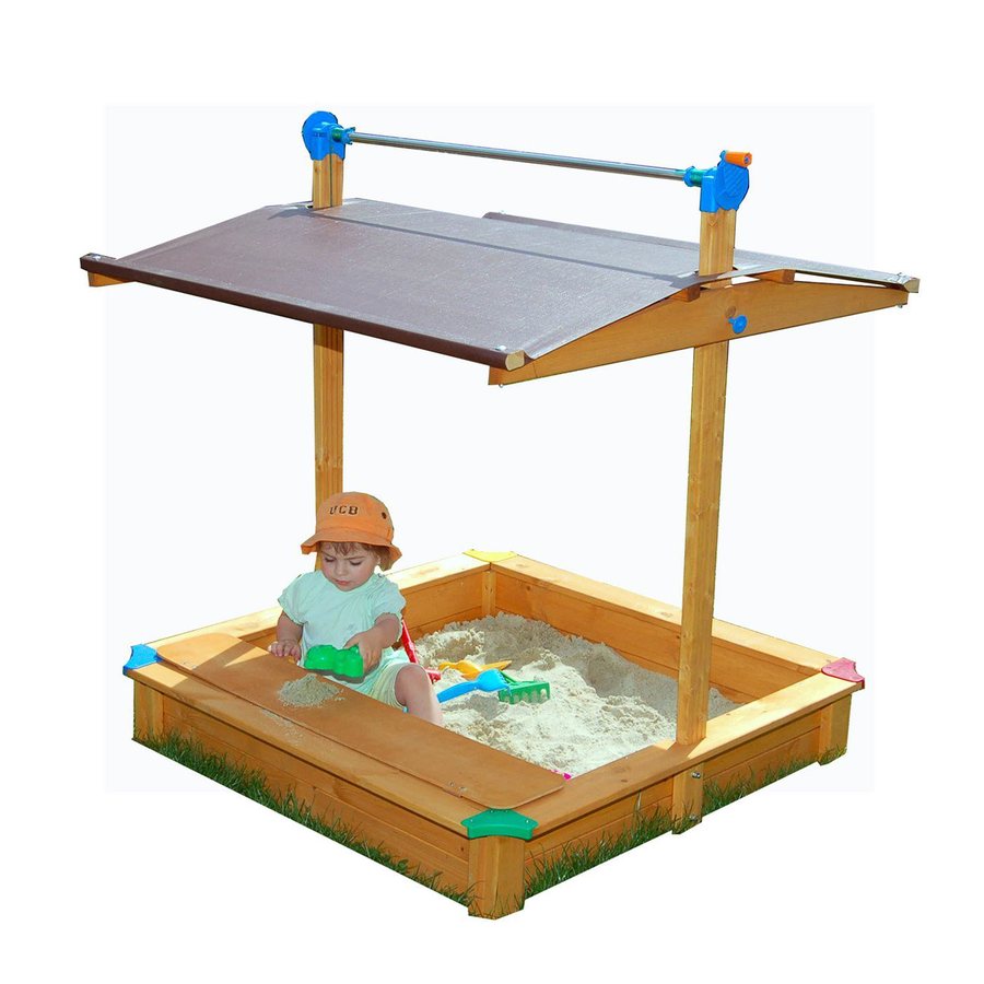 900x900 Shop Exaco 44 In X 44 In Brown Square Wood Sandbox