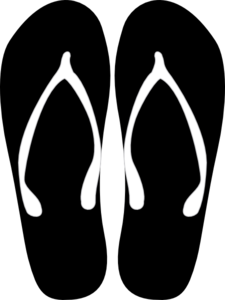 225x300 Flip Flop Black And White Clipart