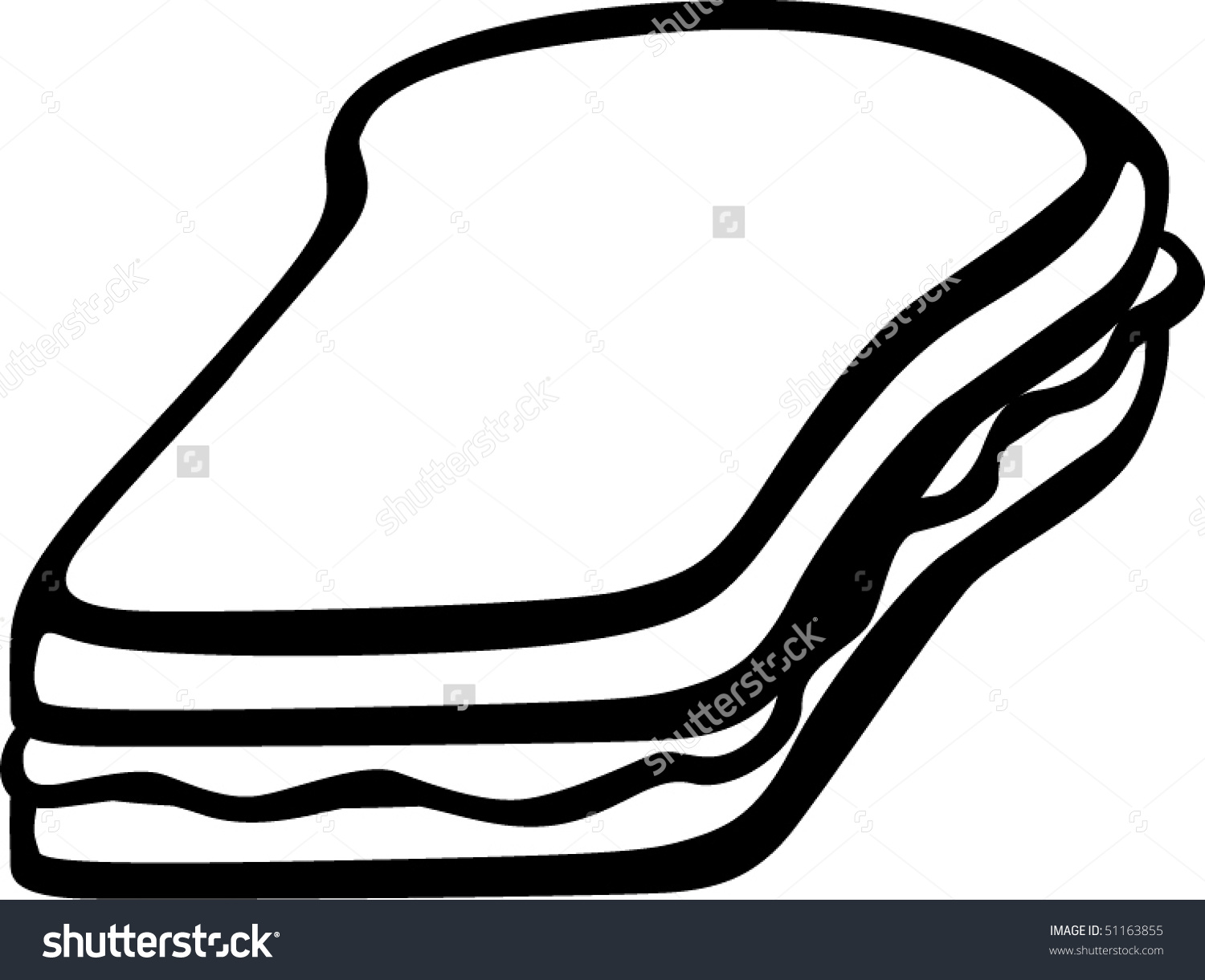 1500x1221 Sandwich Clipart Outline