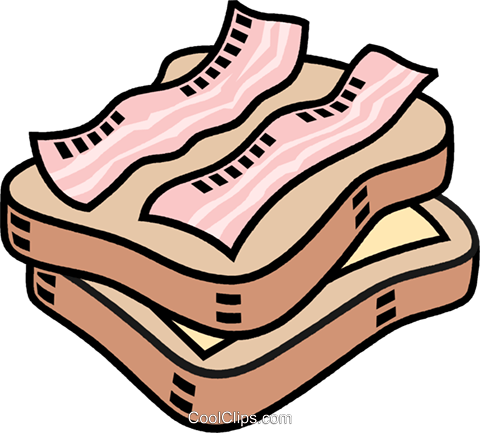 480x433 Cheese And Bacon Sandwich Royalty Free Vector Clip Art