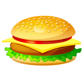 288x288 Colorable Hamburger Line Art Free Clip Art Image