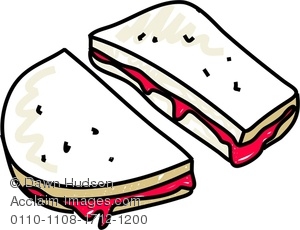 300x230 Clipart Image Of A Whimsical Drawing Of A Jam Sandwich
