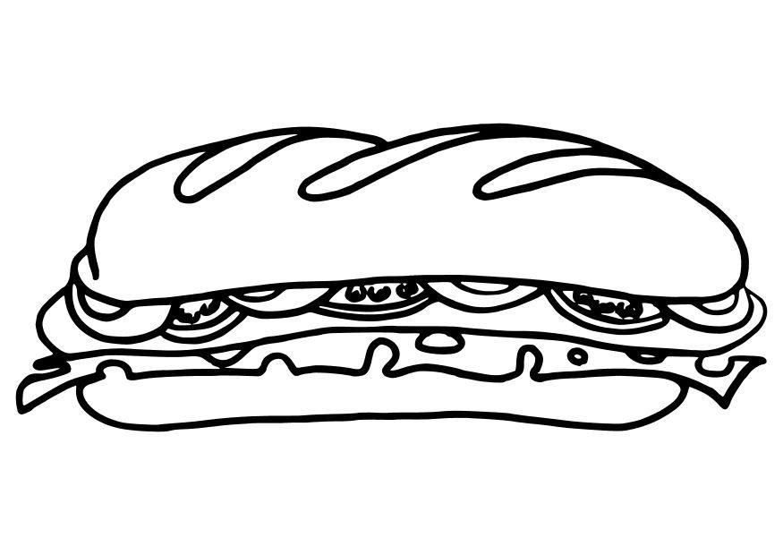 875x620 Coloring Page Sub Sandwich