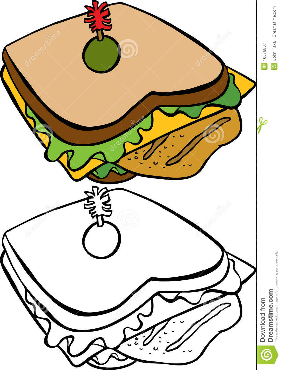 990x1300 Drawn Sandwich Chicken Sandwich