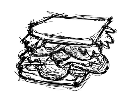 450x351 Hand Drawn Sandwich Royalty Free Cliparts, Vectors, And Stock