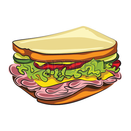 450x450 Tasty Cartoon Sandwich Isolated On White Royalty Free Cliparts