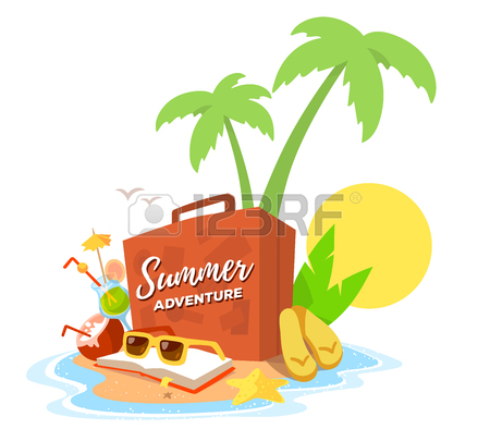 450x394 Vector Creative Illustration Of A Sandy Island In The Ocean