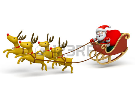 450x338 Santa Claus In His Sleigh Stock Photo, Picture And Royalty Free