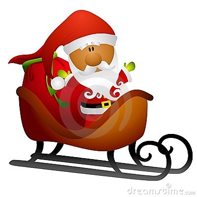 400x400 Santa In His Sleigh Clipart