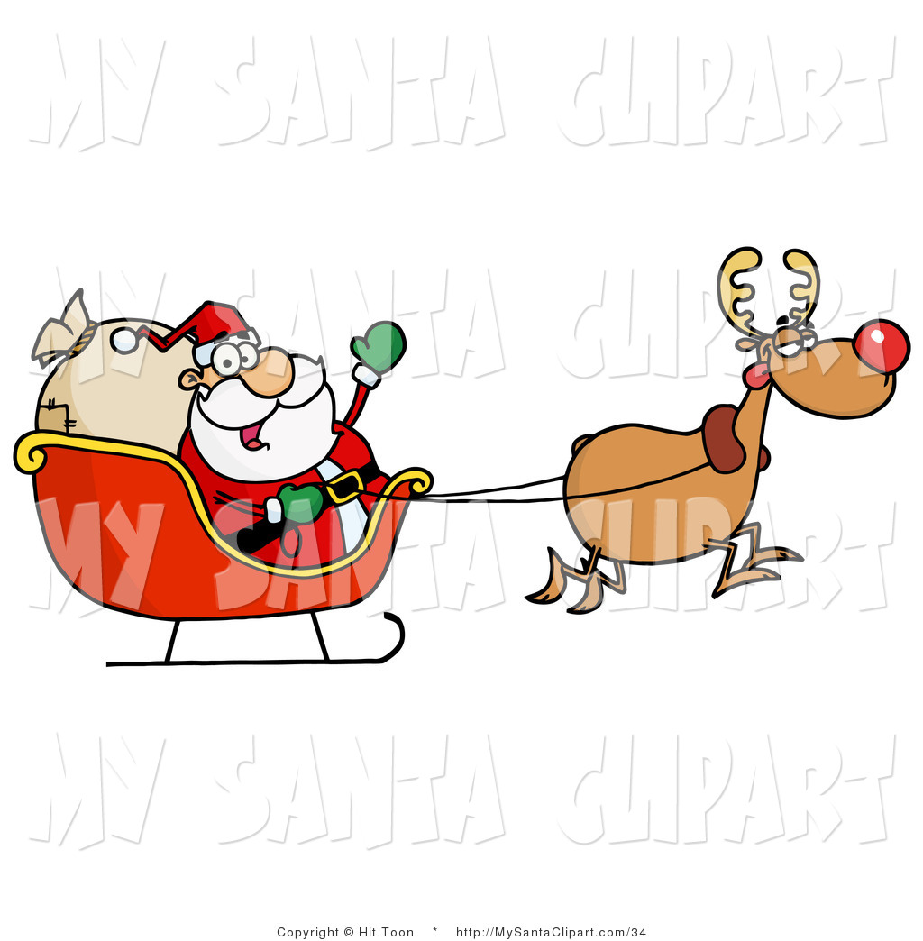 1024x1044 Santa Sleigh Clipart