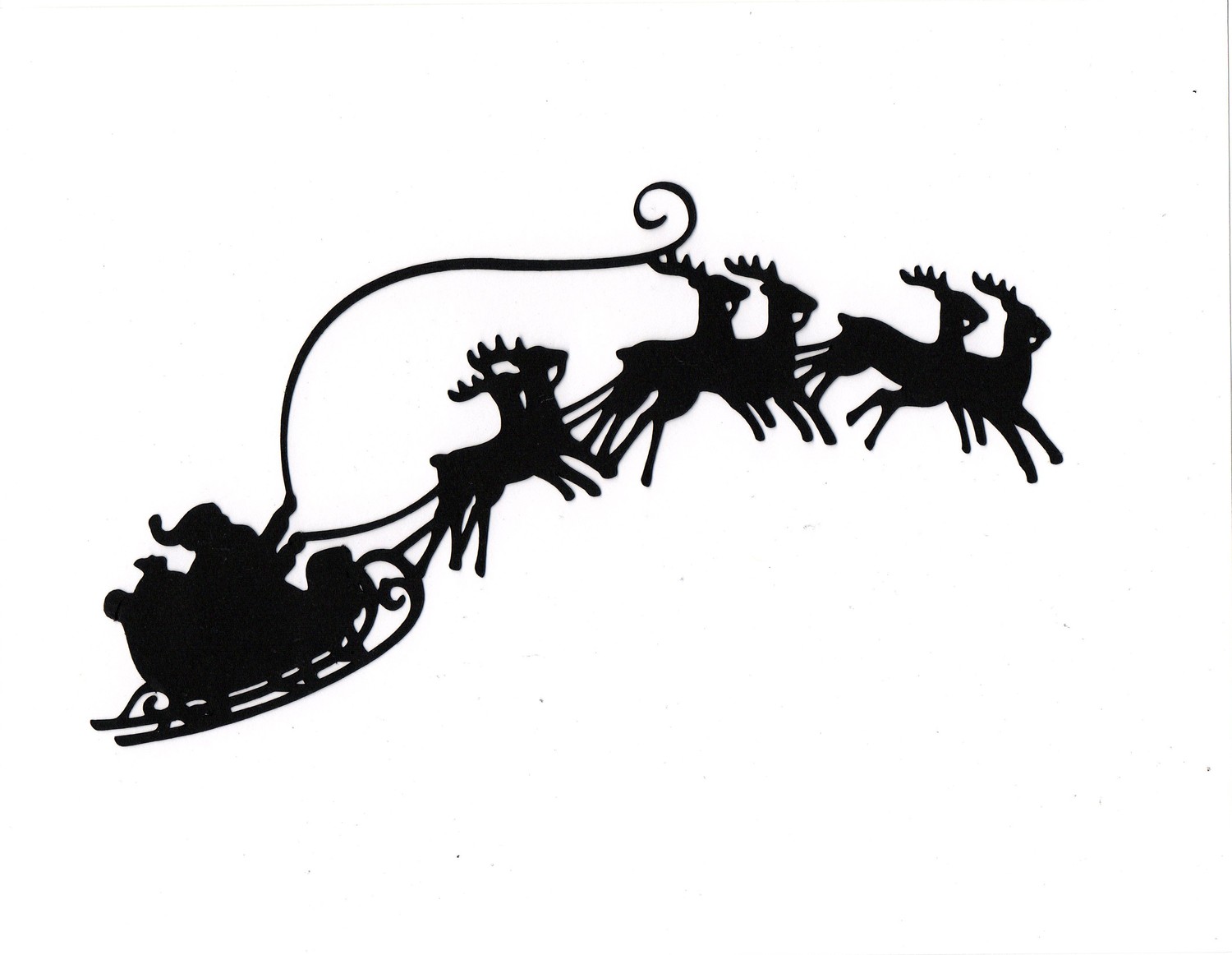 1500x1162 Santa Flying In His Sleigh Clipart