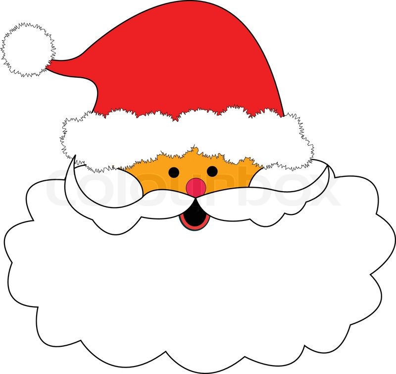 800x755 Christmas Santa Claus Red Hat And Nose, White Beard Illustration