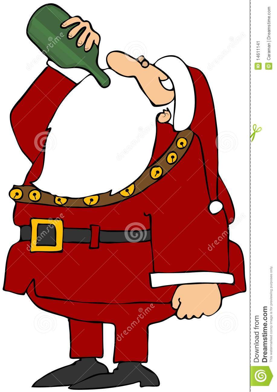 917x1300 Santa Drinking Beer Clipart