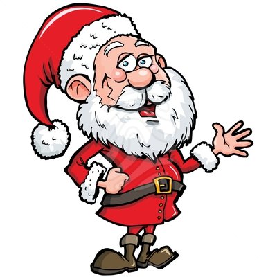 400x400 Santa Cartoon Clipart