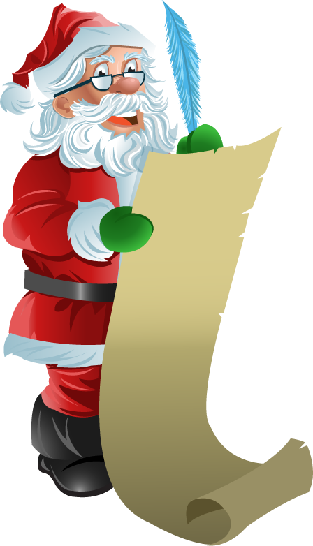 448x782 Santa Checking His List Clipart