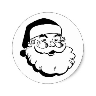 324x324 Black And White Santa Claus Stickers Zazzle