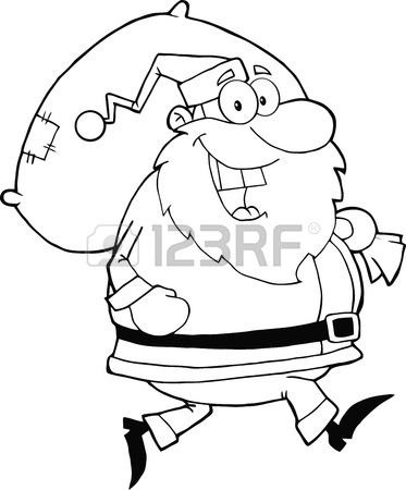 373x450 Merry Christmas Greeting With Santa Claus In Shorts, Running