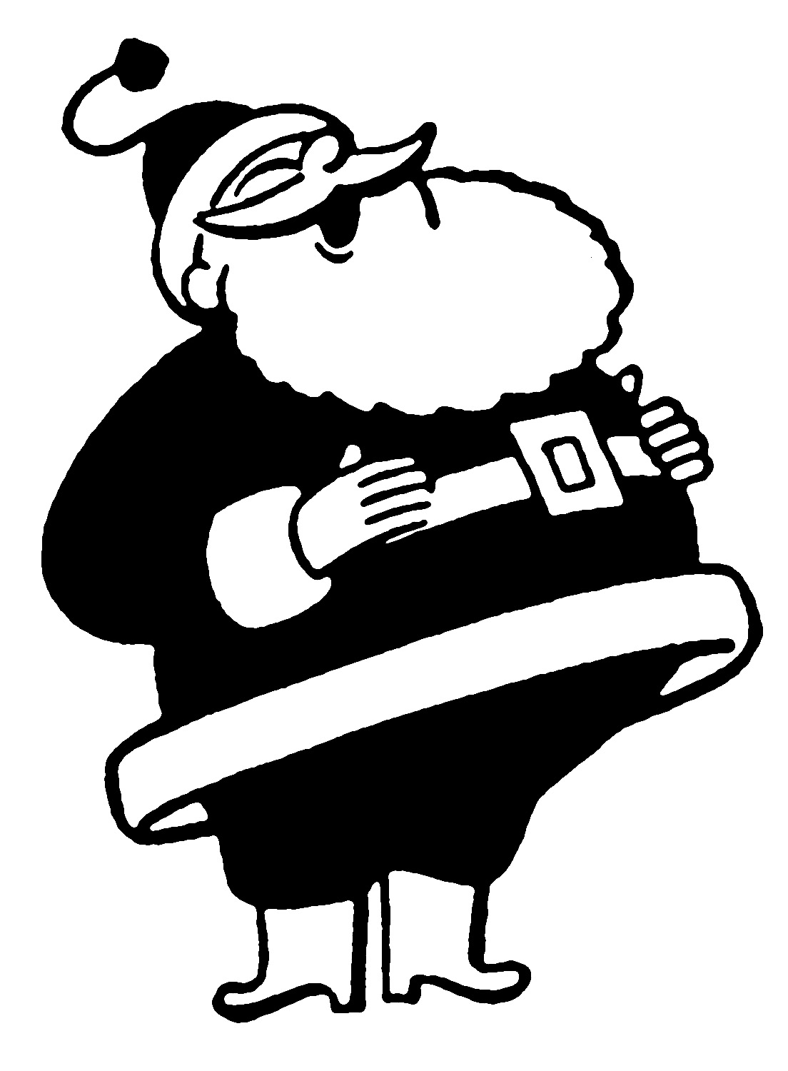 1104x1500 Santa Clipart Black And White