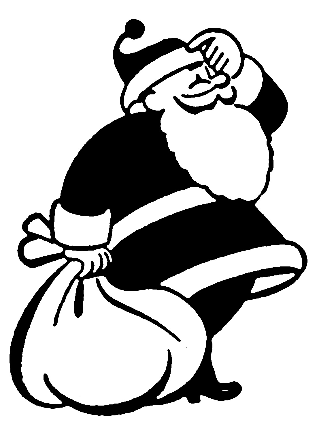 1100x1500 Secret Santa Clipart Black And White