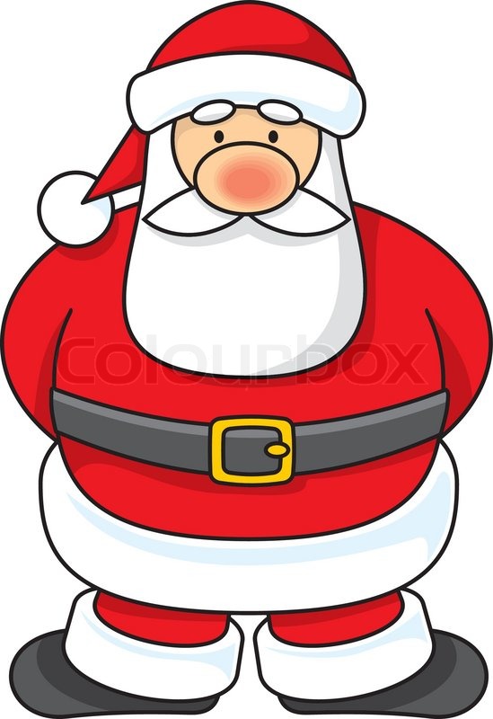 549x800 Cartoon Illustration Of A Santa Claus Standing. Stock Vector