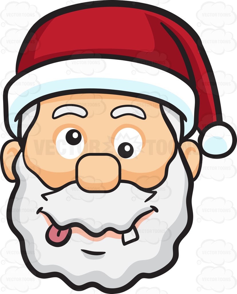 828x1024 A Crazy Face Of Santa Claus Cartoon Clipart