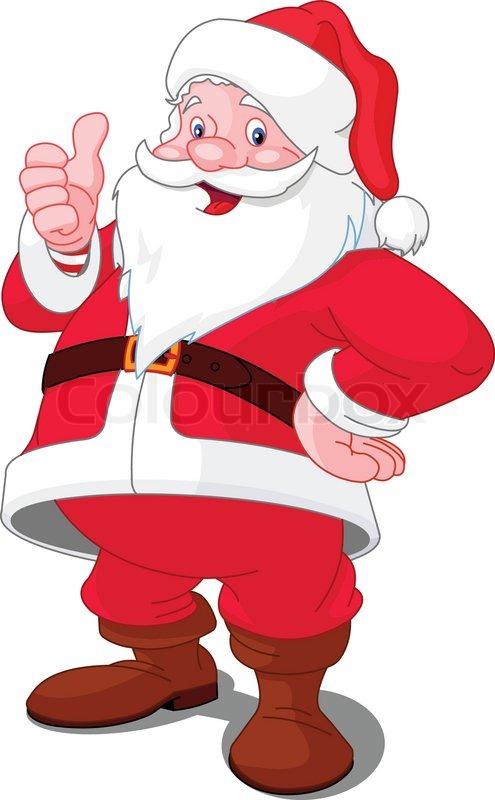 495x800 Christmas Santa Claus With Thumb Up Gesture Stock Vector Colourbox