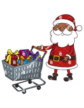 277x357 Black Santa Claus Cartoon Vector Images Bundle