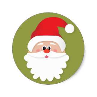 324x324 Custom Santa Claus Face Stickers Zazzle.ca