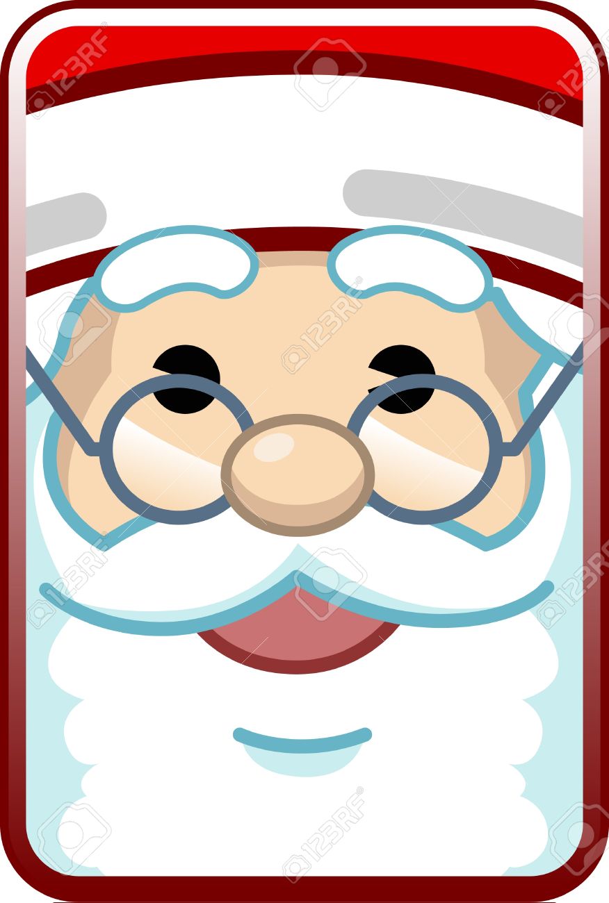 876x1300 Cute Cartoon Close Up Face Of Santa Claus Royalty Free Cliparts