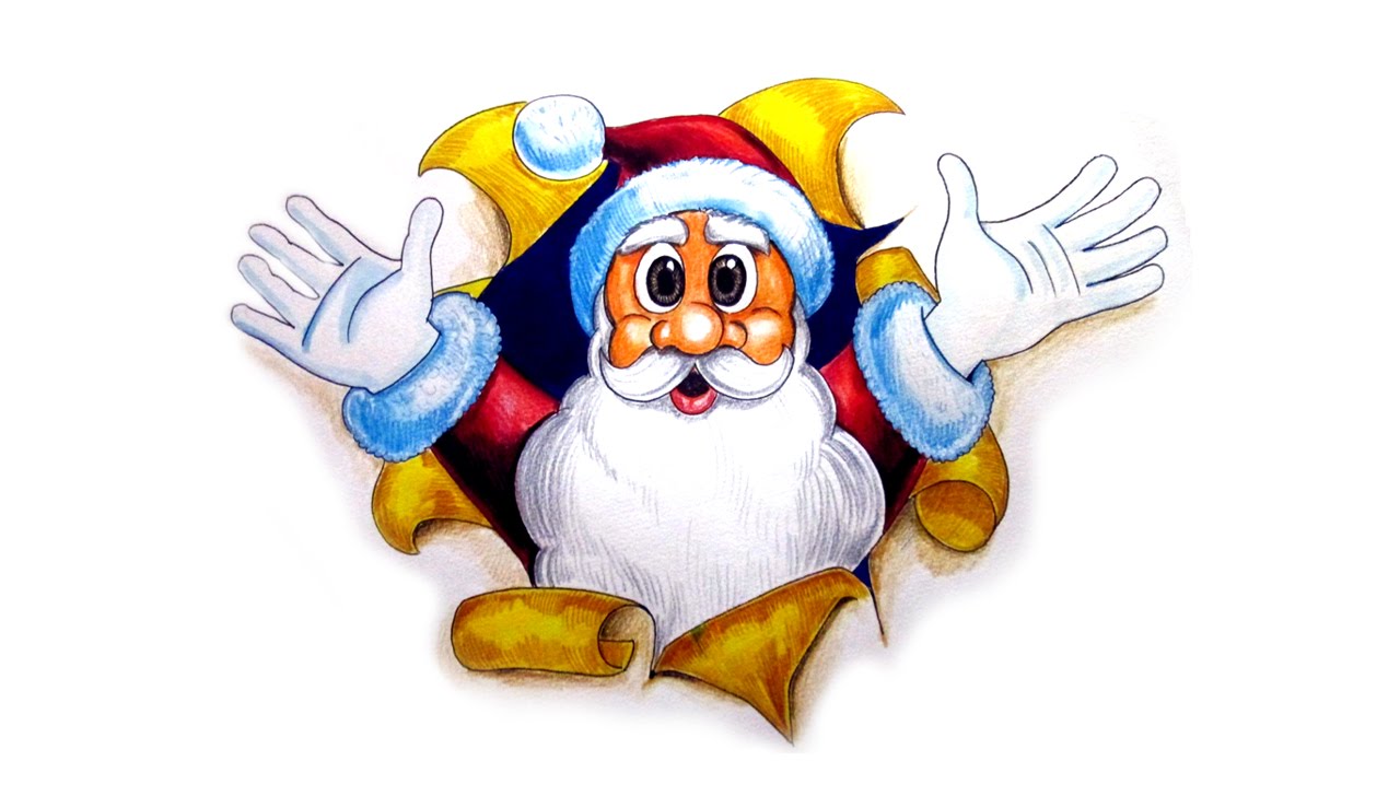 1280x728 How To Draw Santa Claus Face Step By Step Easy