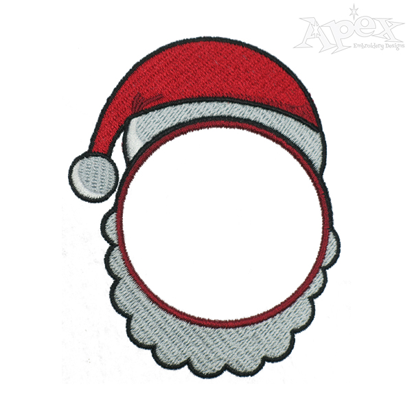 600x600 Santa Claus Face Monogram Embroidery Frame