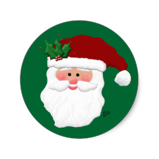 324x324 Santa Claus Face Stickers Zazzle