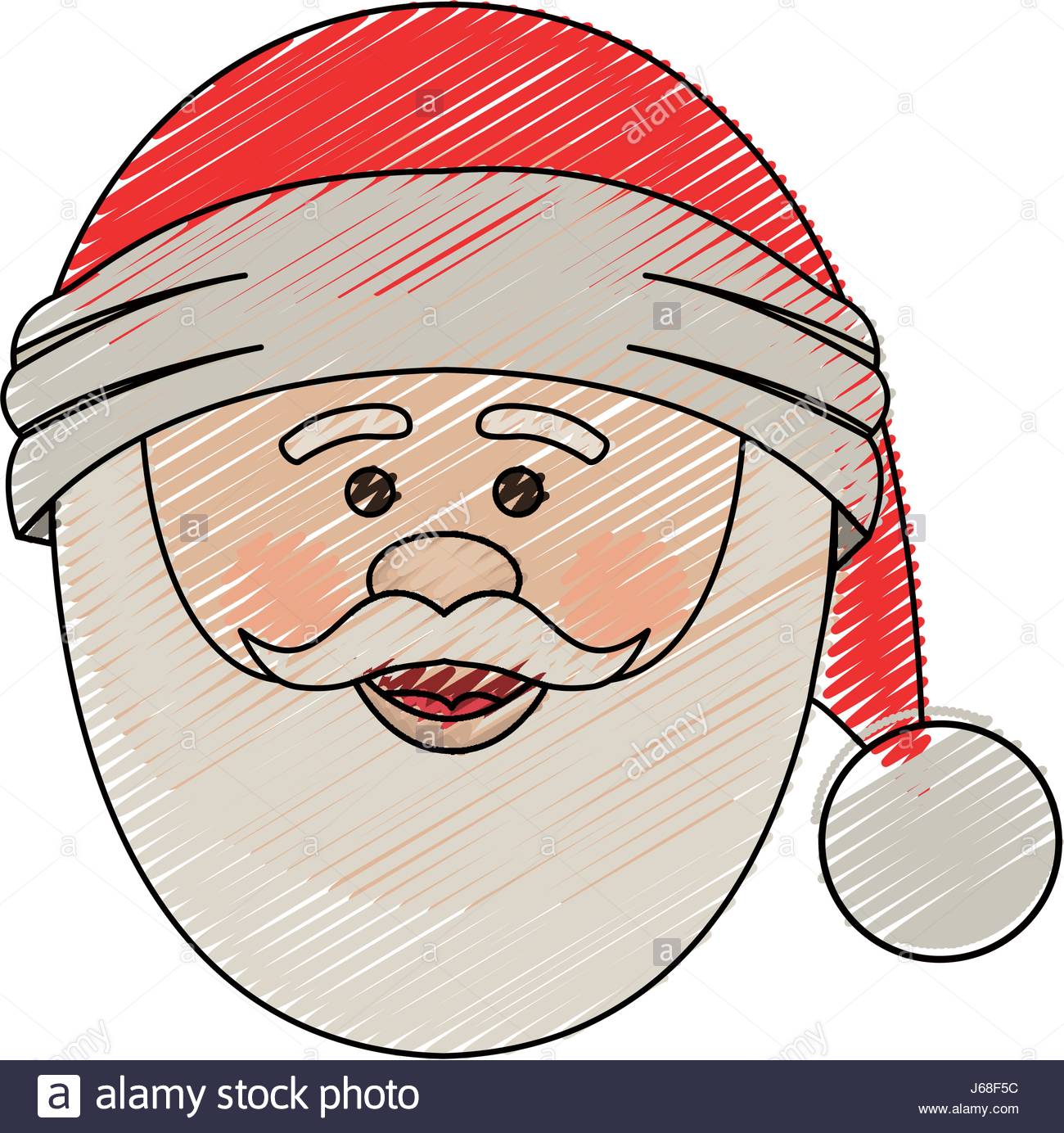 1300x1384 Color Crayon Stripe Cartoon Of Santa Claus Face With Christmas Hat