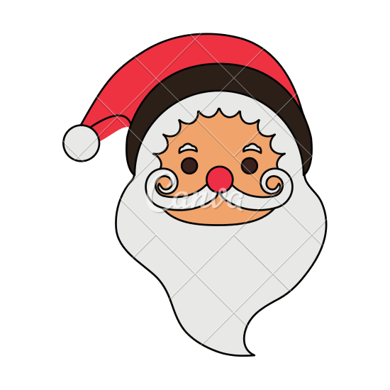 550x550 Color Image Cartoon Front View Face Santa Claus