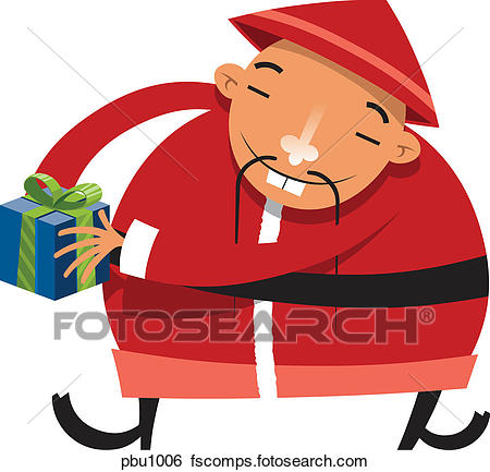 450x433 Stock Illustration Of An Asian Man Dressed As Santa Claus Pbu1006